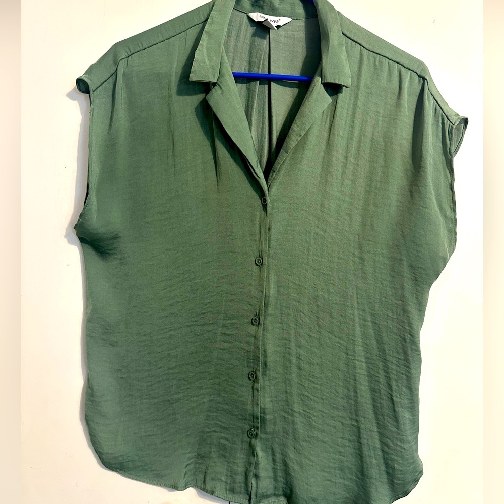 Green business casual top